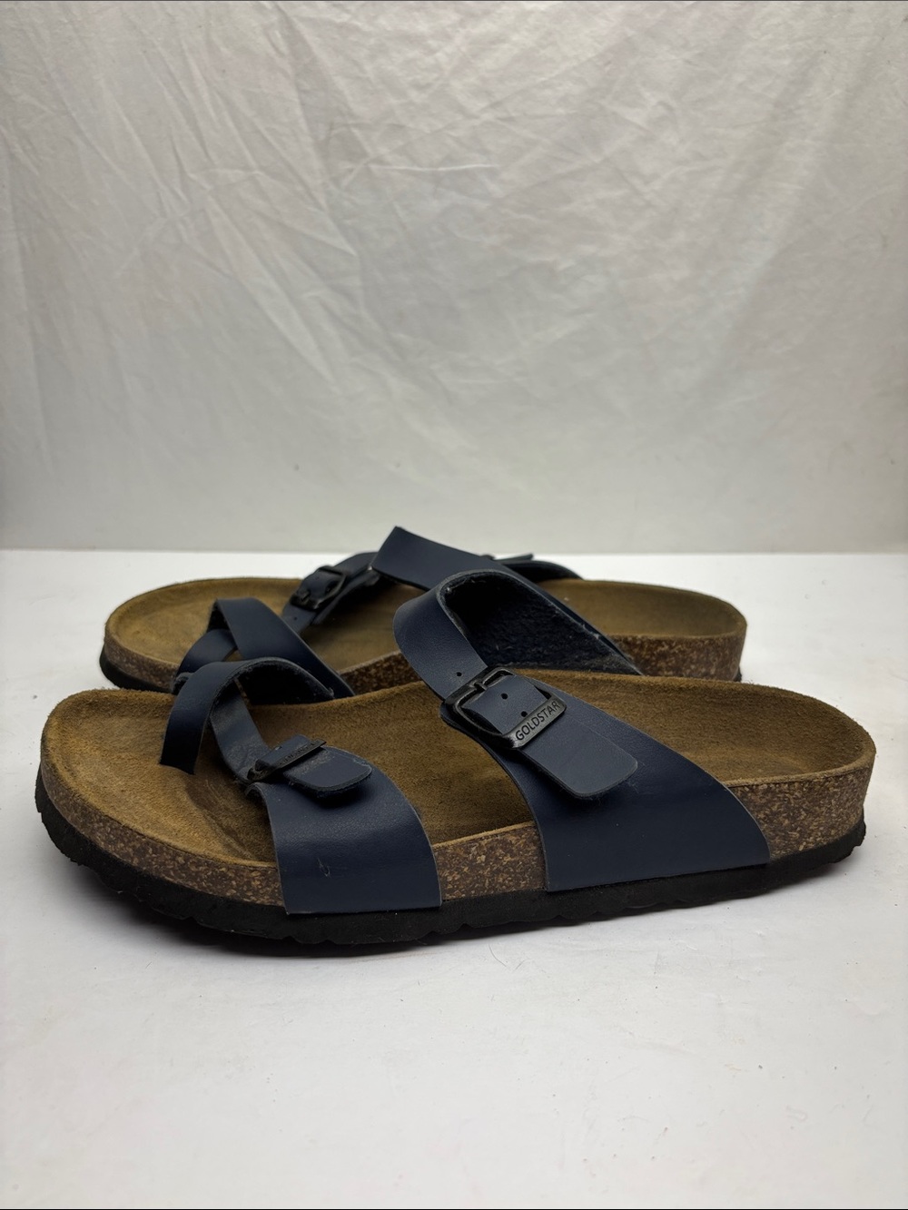 Goldstar made in Italy Navy Blue Adjustable Buckle Sandals, SZ 43 men’s View 4